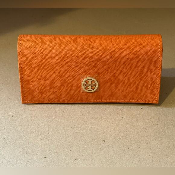 NWOT Tory Burch orange triangular eyeglass class eyewear saffiano leather main image 4